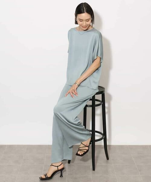 MICHEL KLEIN / ミッシェルクラン シャツ・ブラウス | [セットアップ対応]サテンオーバーブラウス | 詳細3