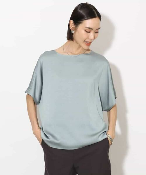 MICHEL KLEIN / ミッシェルクラン シャツ・ブラウス | [セットアップ対応]サテンオーバーブラウス | 詳細4