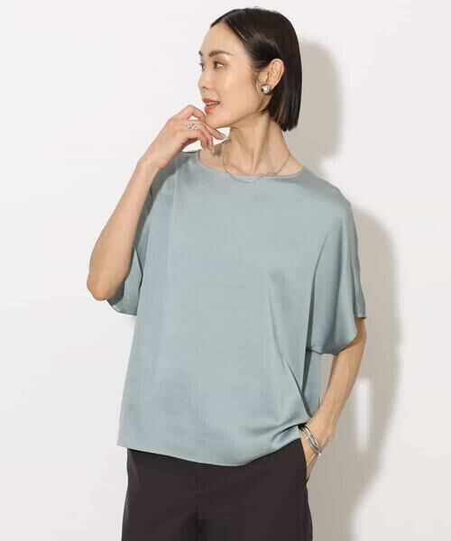 MICHEL KLEIN / ミッシェルクラン シャツ・ブラウス | [セットアップ対応]サテンオーバーブラウス | 詳細5