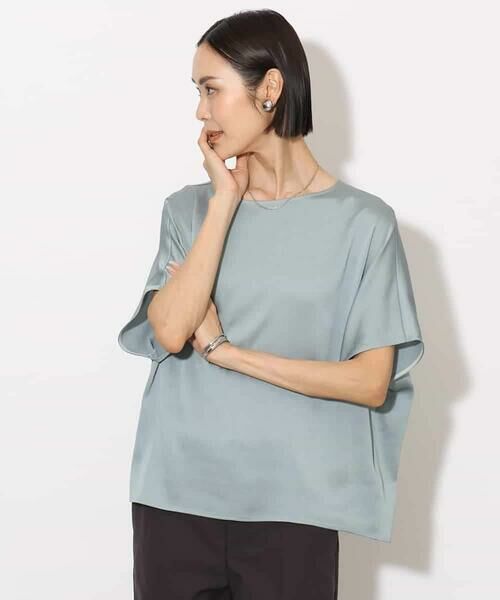 MICHEL KLEIN / ミッシェルクラン シャツ・ブラウス | [セットアップ対応]サテンオーバーブラウス | 詳細6