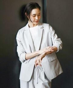 MICHEL KLEIN / ミッシェルクラン テーラードジャケット | [機能性素材]ストレッチテーラードジャケット(セットアップ対応/裏地なし)