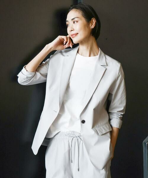 MICHEL KLEIN / ミッシェルクラン テーラードジャケット | [機能性素材]ストレッチテーラードジャケット(セットアップ対応/裏地なし) | 詳細5