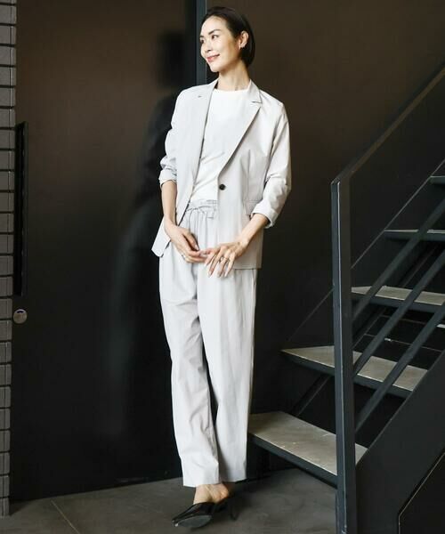 MICHEL KLEIN / ミッシェルクラン テーラードジャケット | [機能性素材]ストレッチテーラードジャケット(セットアップ対応/裏地なし) | 詳細6