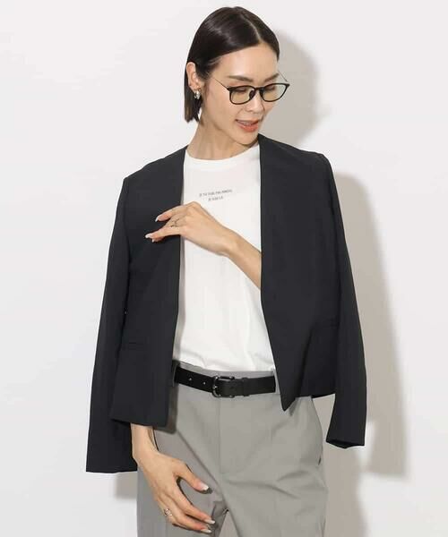 MICHEL KLEIN / ミッシェルクラン ノーカラージャケット | [機能性素材]ドライノーカラージャケット(セットアップ対応) | 詳細14