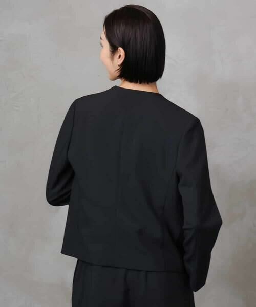 MICHEL KLEIN / ミッシェルクラン ノーカラージャケット | [機能性素材]ドライノーカラージャケット(セットアップ対応) | 詳細2