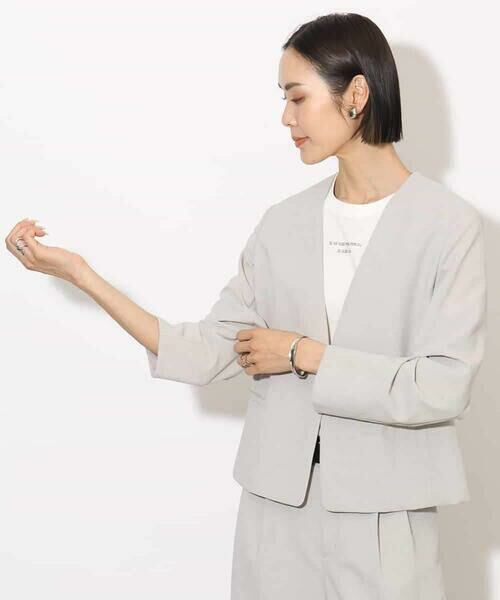 MICHEL KLEIN / ミッシェルクラン ノーカラージャケット | [機能性素材]ドライノーカラージャケット(セットアップ対応) | 詳細24