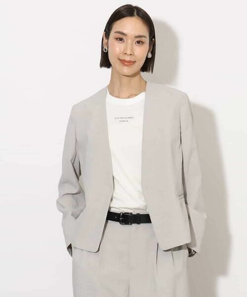 MICHEL KLEIN / ミッシェルクラン ノーカラージャケット | [機能性素材]ドライノーカラージャケット(セットアップ対応) | 詳細25