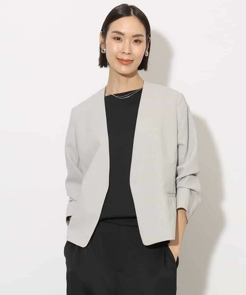 MICHEL KLEIN / ミッシェルクラン ノーカラージャケット | [機能性素材]ドライノーカラージャケット(セットアップ対応) | 詳細30