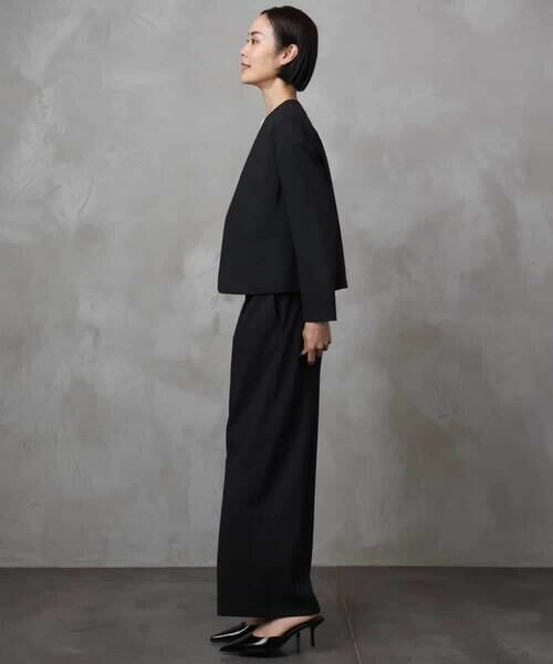 MICHEL KLEIN / ミッシェルクラン ノーカラージャケット | [機能性素材]ドライノーカラージャケット(セットアップ対応) | 詳細5