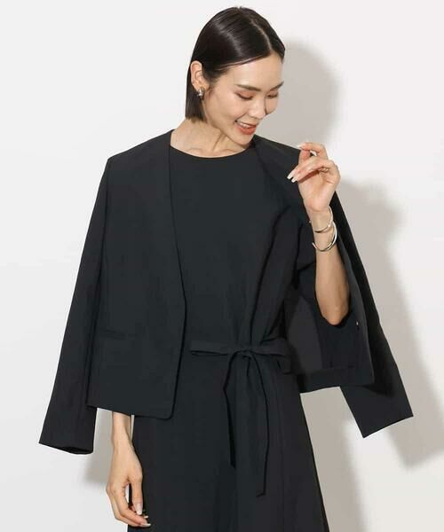 MICHEL KLEIN / ミッシェルクラン ノーカラージャケット | [機能性素材]ドライノーカラージャケット(セットアップ対応) | 詳細8