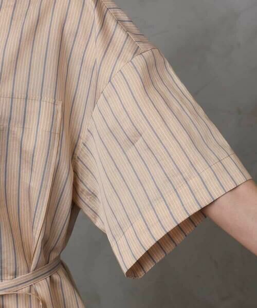 MICHEL KLEIN / ミッシェルクラン ロング・マキシ丈ワンピース | ストライプ柄ダブルポケットワンピース | 詳細12