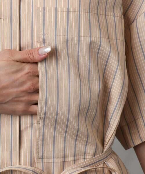 MICHEL KLEIN / ミッシェルクラン ロング・マキシ丈ワンピース | ストライプ柄ダブルポケットワンピース | 詳細13