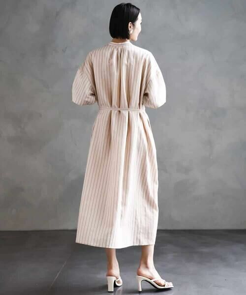 MICHEL KLEIN / ミッシェルクラン ロング・マキシ丈ワンピース | ストライプ柄ダブルポケットワンピース | 詳細2