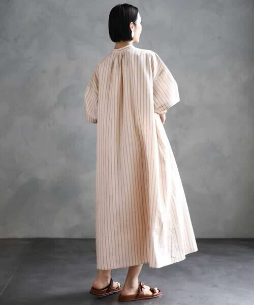 MICHEL KLEIN / ミッシェルクラン ロング・マキシ丈ワンピース | ストライプ柄ダブルポケットワンピース | 詳細5