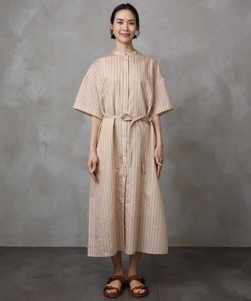 MICHEL KLEIN / ミッシェルクラン ロング・マキシ丈ワンピース | ストライプ柄ダブルポケットワンピース | 詳細7