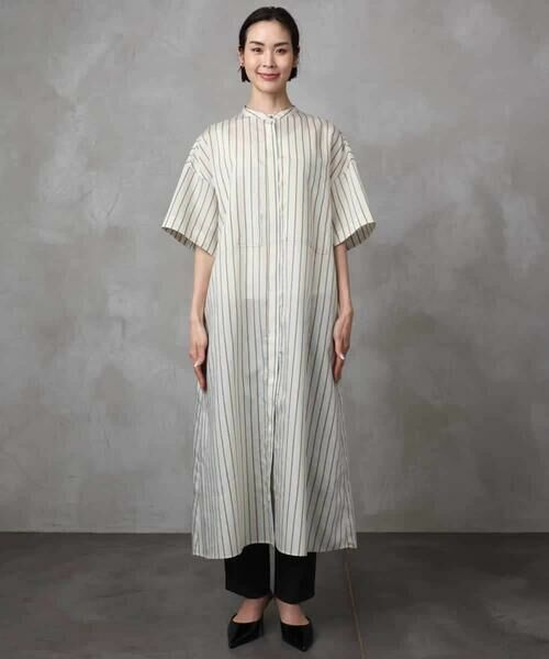 MICHEL KLEIN / ミッシェルクラン ロング・マキシ丈ワンピース | ストライプ柄ダブルポケットワンピース | 詳細14