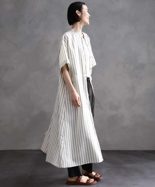 MICHEL KLEIN / ミッシェルクラン ロング・マキシ丈ワンピース | ストライプ柄ダブルポケットワンピース | 詳細3