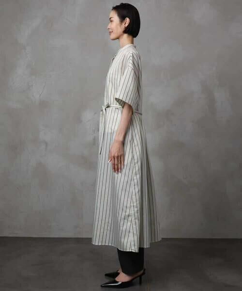 MICHEL KLEIN / ミッシェルクラン ロング・マキシ丈ワンピース | ストライプ柄ダブルポケットワンピース | 詳細5