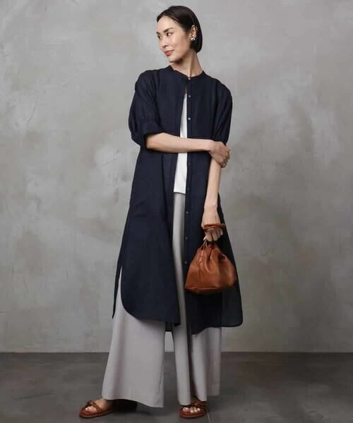 MICHEL KLEIN / ミッシェルクラン ロング・マキシ丈ワンピース | シアーシャツワンピース | 詳細1