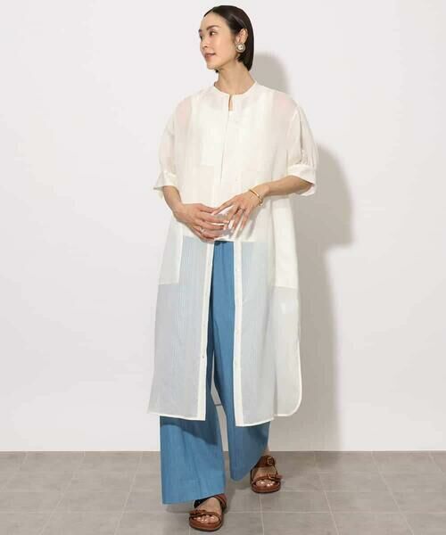 MICHEL KLEIN / ミッシェルクラン ロング・マキシ丈ワンピース | シアーシャツワンピース | 詳細10