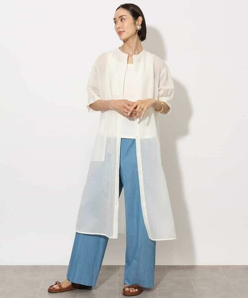 MICHEL KLEIN / ミッシェルクラン ロング・マキシ丈ワンピース | シアーシャツワンピース | 詳細11