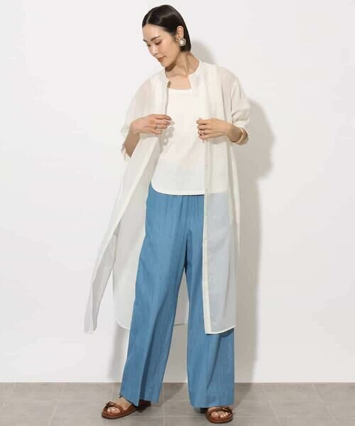 MICHEL KLEIN / ミッシェルクラン ロング・マキシ丈ワンピース | シアーシャツワンピース | 詳細12