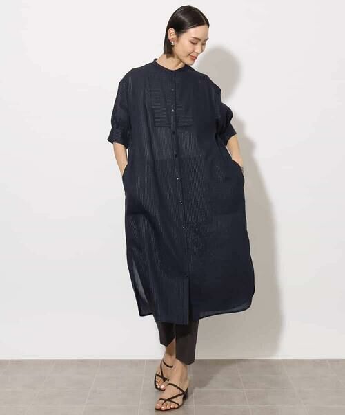 MICHEL KLEIN / ミッシェルクラン ロング・マキシ丈ワンピース | シアーシャツワンピース | 詳細4