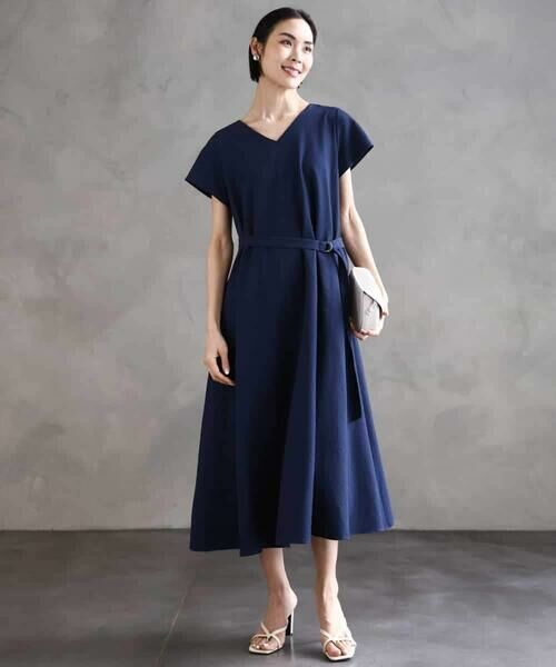 MICHEL KLEIN / ミッシェルクラン ロング・マキシ丈ワンピース | Vネックワンピース | 詳細4