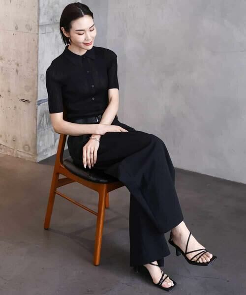 MICHEL KLEIN / ミッシェルクラン ニット・セーター | シアーリブ襟付きニット | 詳細12