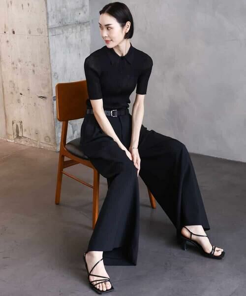 MICHEL KLEIN / ミッシェルクラン ニット・セーター | シアーリブ襟付きニット | 詳細13