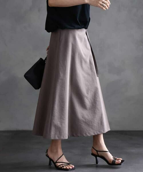 MICHEL KLEIN / ミッシェルクラン ロング・マキシ丈スカート | ベルト付きAラインスカート | 詳細14