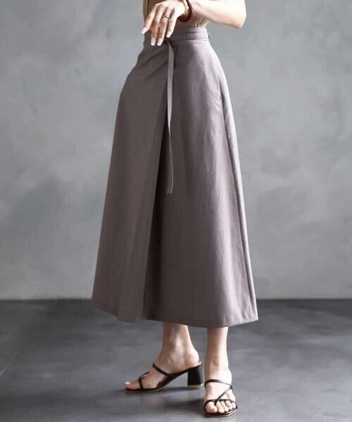MICHEL KLEIN / ミッシェルクラン ロング・マキシ丈スカート | ベルト付きAラインスカート | 詳細18