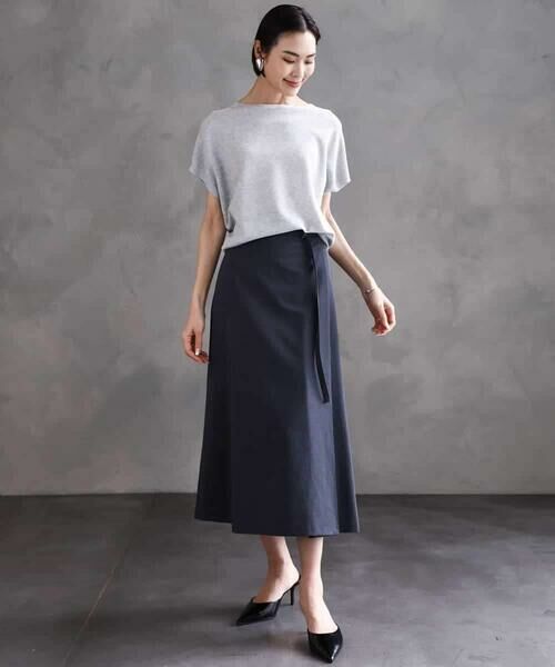 MICHEL KLEIN / ミッシェルクラン ロング・マキシ丈スカート | ベルト付きAラインスカート | 詳細2