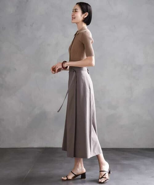 MICHEL KLEIN / ミッシェルクラン ロング・マキシ丈スカート | ベルト付きAラインスカート | 詳細21
