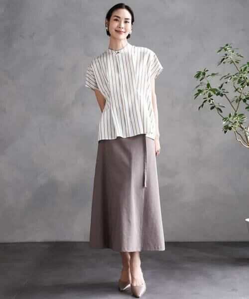 MICHEL KLEIN / ミッシェルクラン ロング・マキシ丈スカート | ベルト付きAラインスカート | 詳細29