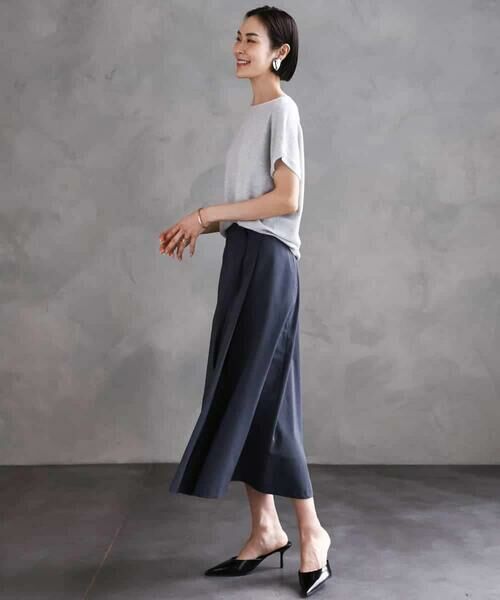 MICHEL KLEIN / ミッシェルクラン ロング・マキシ丈スカート | ベルト付きAラインスカート | 詳細3