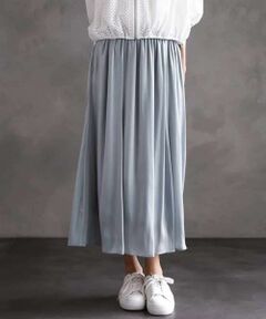 MICHEL KLEIN / ミッシェルクラン ロング・マキシ丈スカート | シャンブレーギャザースカート