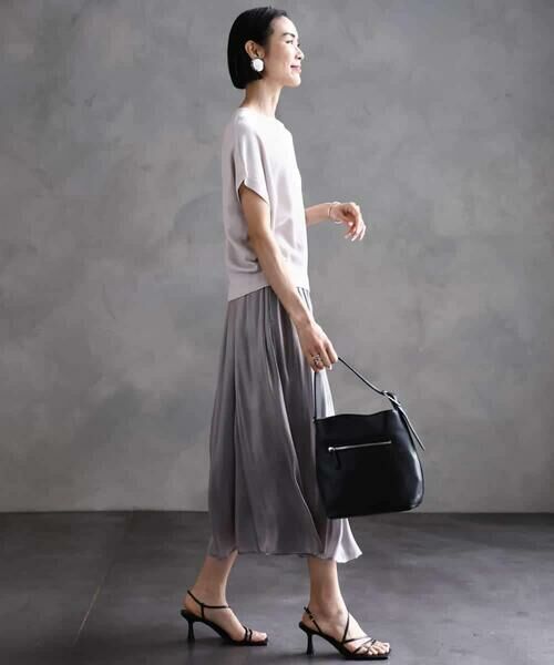 MICHEL KLEIN / ミッシェルクラン ロング・マキシ丈スカート | シャンブレーギャザースカート | 詳細6