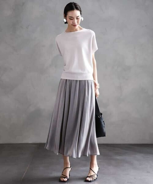 MICHEL KLEIN / ミッシェルクラン ロング・マキシ丈スカート | シャンブレーギャザースカート | 詳細8