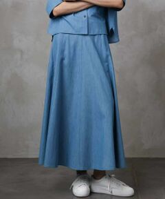 MICHEL KLEIN / ミッシェルクラン ロング・マキシ丈スカート | [セットアップ対応]ライトオンスデニムスカート