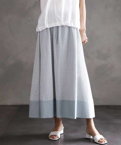 MICHEL KLEIN / ミッシェルクラン ロング・マキシ丈スカート | [セットアップ対応]エンブロイダリーレーススカート | 詳細5