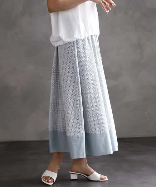 MICHEL KLEIN / ミッシェルクラン ロング・マキシ丈スカート | [セットアップ対応]エンブロイダリーレーススカート | 詳細6