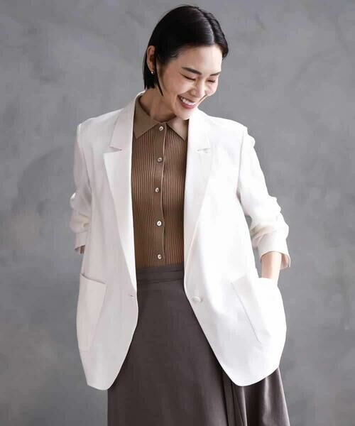 MICHEL KLEIN / ミッシェルクラン テーラードジャケット | シアーテーラードジャケット(裏地なし) | 詳細13