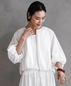 MICHEL KLEIN / ミッシェルクラン その他アウター | [セットアップ対応]エンブロイダリーレースブルゾン