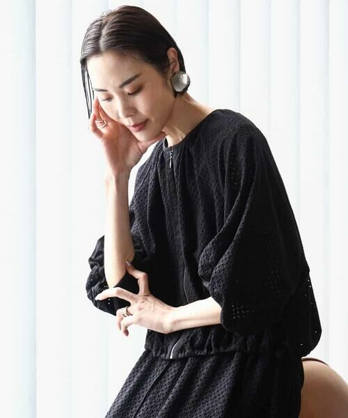 MICHEL KLEIN / ミッシェルクラン その他アウター | [セットアップ対応]エンブロイダリーレースブルゾン | 詳細1