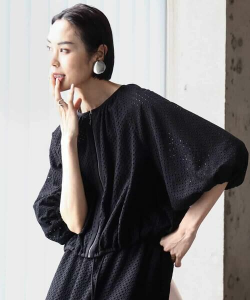 MICHEL KLEIN / ミッシェルクラン その他アウター | [セットアップ対応]エンブロイダリーレースブルゾン | 詳細2