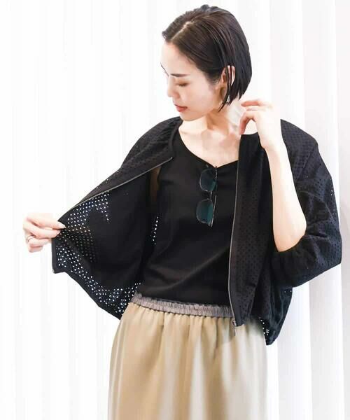 MICHEL KLEIN / ミッシェルクラン その他アウター | [セットアップ対応]エンブロイダリーレースブルゾン | 詳細8