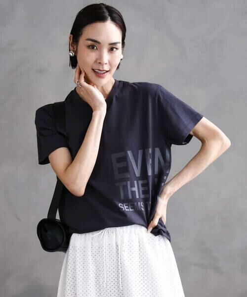 MICHEL KLEIN / ミッシェルクラン カットソー | [WEB限定カラー]ラメロゴTシャツ | 詳細5