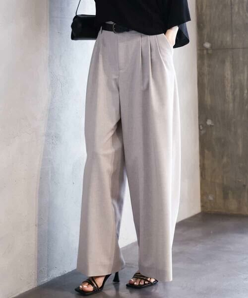 MICHEL KLEIN / ミッシェルクラン その他パンツ | タックワイドパンツ | 詳細1