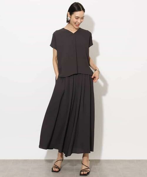 MICHEL KLEIN / ミッシェルクラン その他パンツ | [セットアップ対応]楊柳ギャザーワイドパンツ | 詳細14